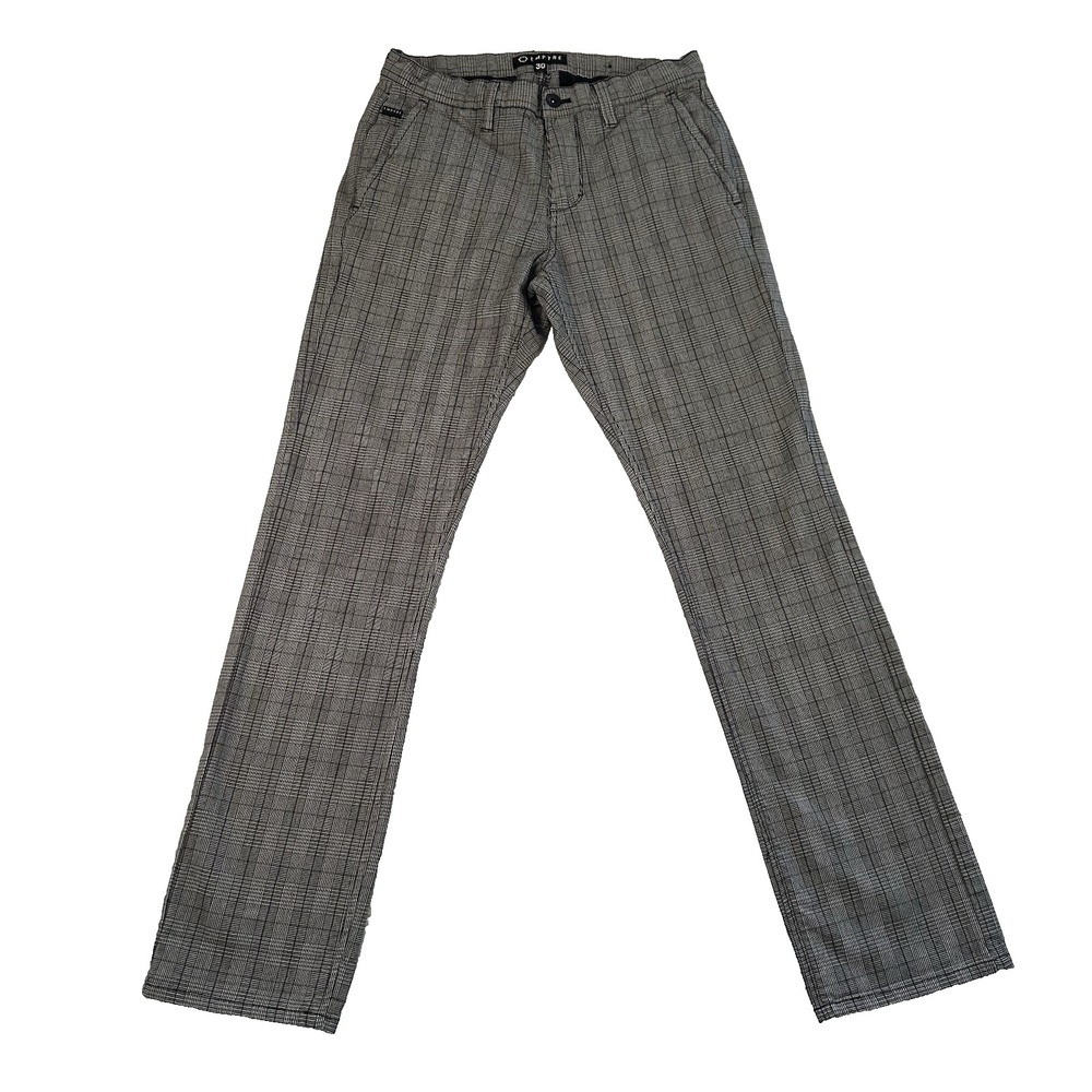 Empyre Sledgehammer Plaid Chino Pants Men's 30 Gray‎ Black Rockabilly